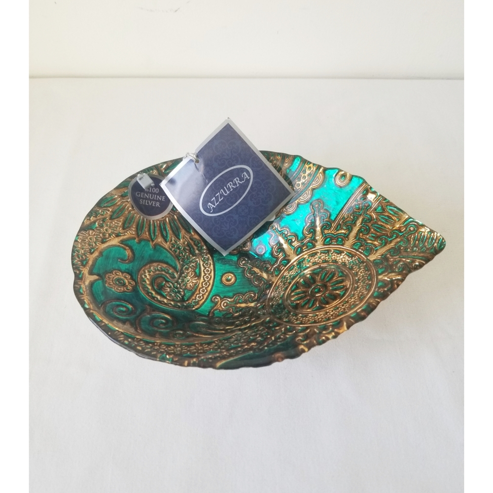 Azzurra Topkapi Handmade Leaf Glass Bowl